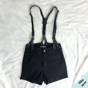 Urban Outfitters BDG Black Denim Suspender Shorts